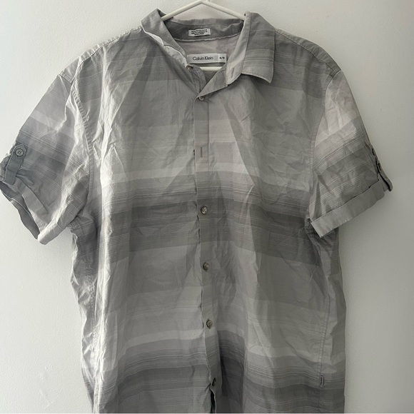 Calvin Klein Grey Striped Dress T-Shirt - Picture 1 of 3